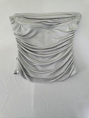 Allen B. by Allen Schwartz Silver Tube Top Size Small